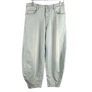 Anthropologie Pilcro Balloon Barrel Jeans NWT Sz 28 Light Wash $158